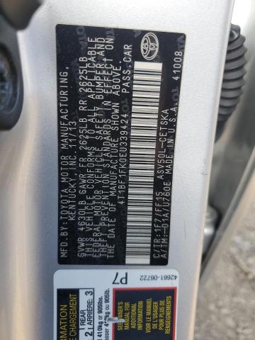 2014 TOYOTA CAMRY L #3305310301