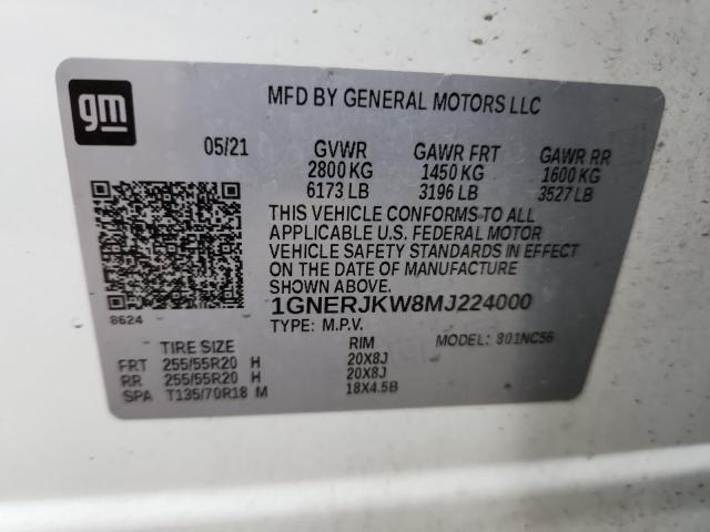 2021 CHEVROLET TRAVERSE RS - 1GNERJKW8MJ224000