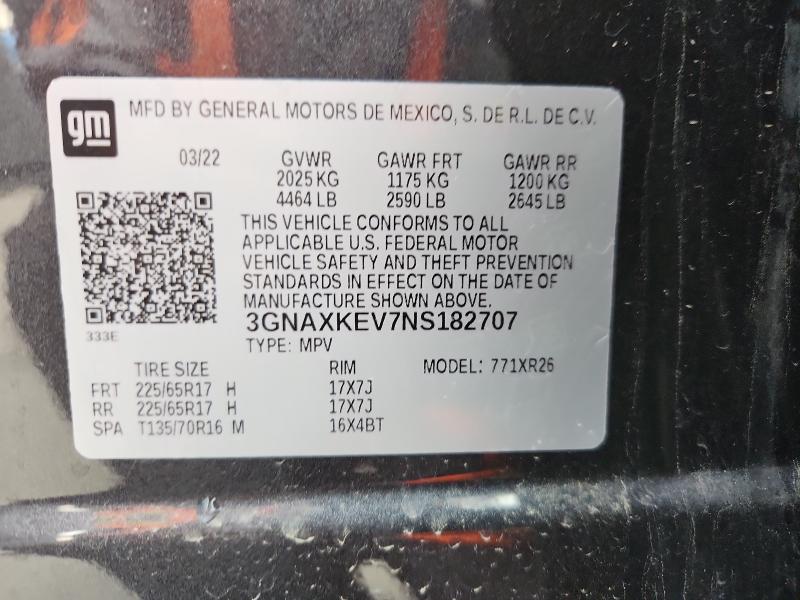 2022 CHEVROLET EQUINOX LT - 3GNAXKEV7NS182707