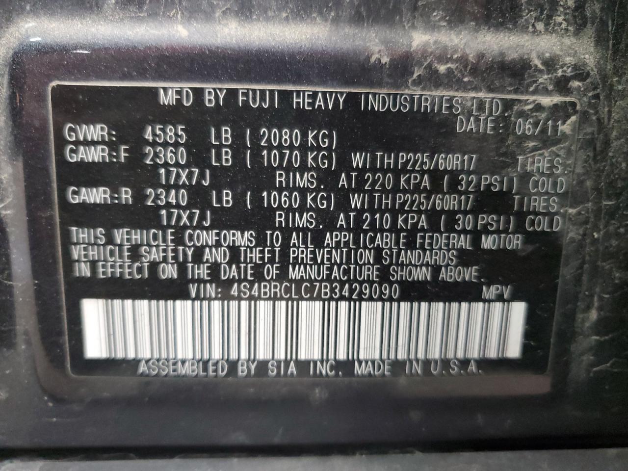 SUBARU OUTBACK 2.5I LIMITED