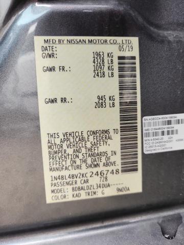 2019 NISSAN ALTIMA S - 1N4BL4BV2KC246748