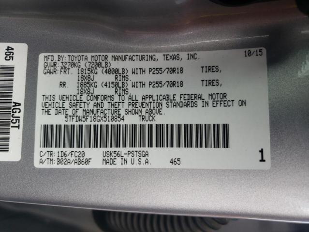 2016 TOYOTA TUNDRA CRE 5TFDW5F18GX510854