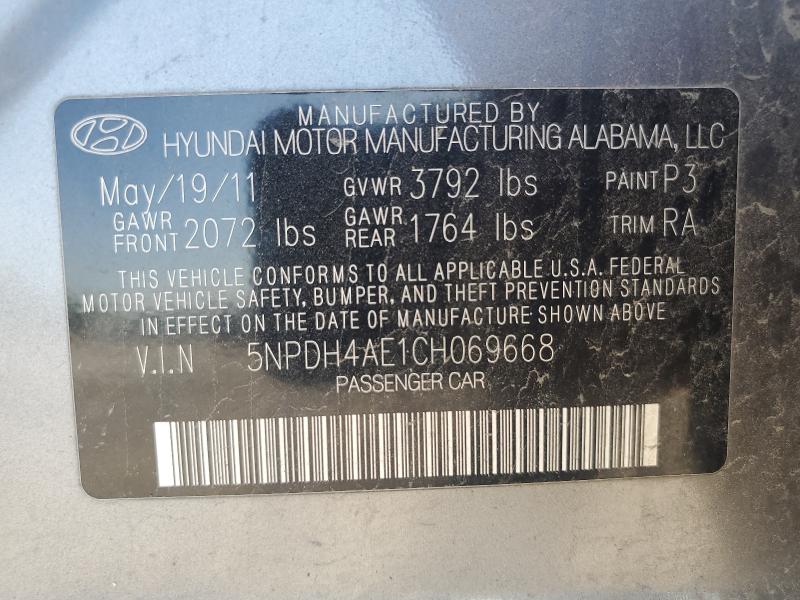 2012 HYUNDAI ELANTRA GL - 5NPDH4AE1CH069668