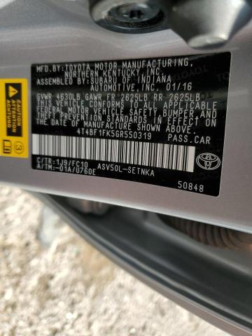 2016 TOYOTA CAMRY LE 4T4BF1FK5GR550319