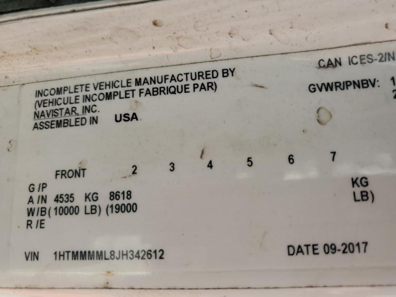 Lot #3285784661 2018 INTERNATIONAL 4000 4300