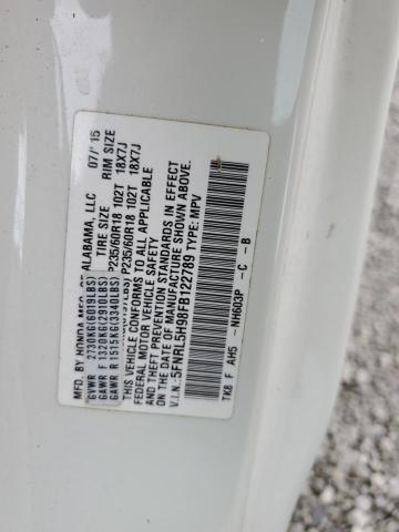 2015 HONDA ODYSSEY TOURING 5FNRL5H98FB122789