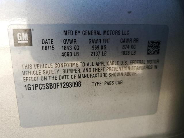 2015 CHEVROLET CRUZE LT #3287677007