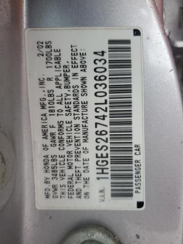 2002 HONDA CIVIC EX #3285646277