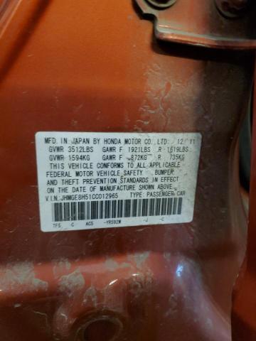 2012 HONDA FIT SPORT #3279207381