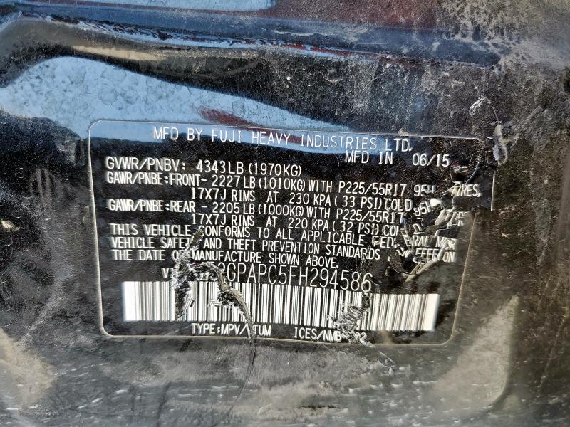 2015 SUBARU XV CROSSTR JF2GPAPC5FH294586