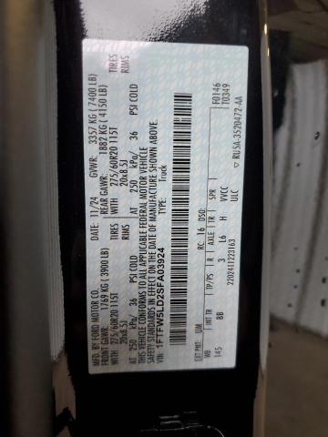 2025 FORD F150 LARIA 1FTFW5LD2SFA03924