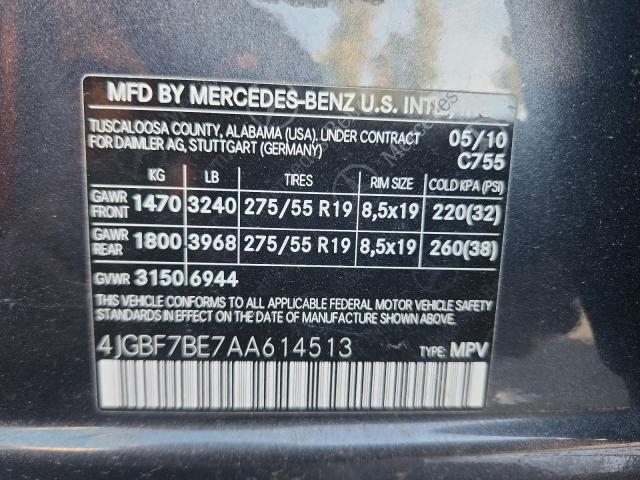 2010 MERCEDES-BENZ GL 450 4MA #3302687044