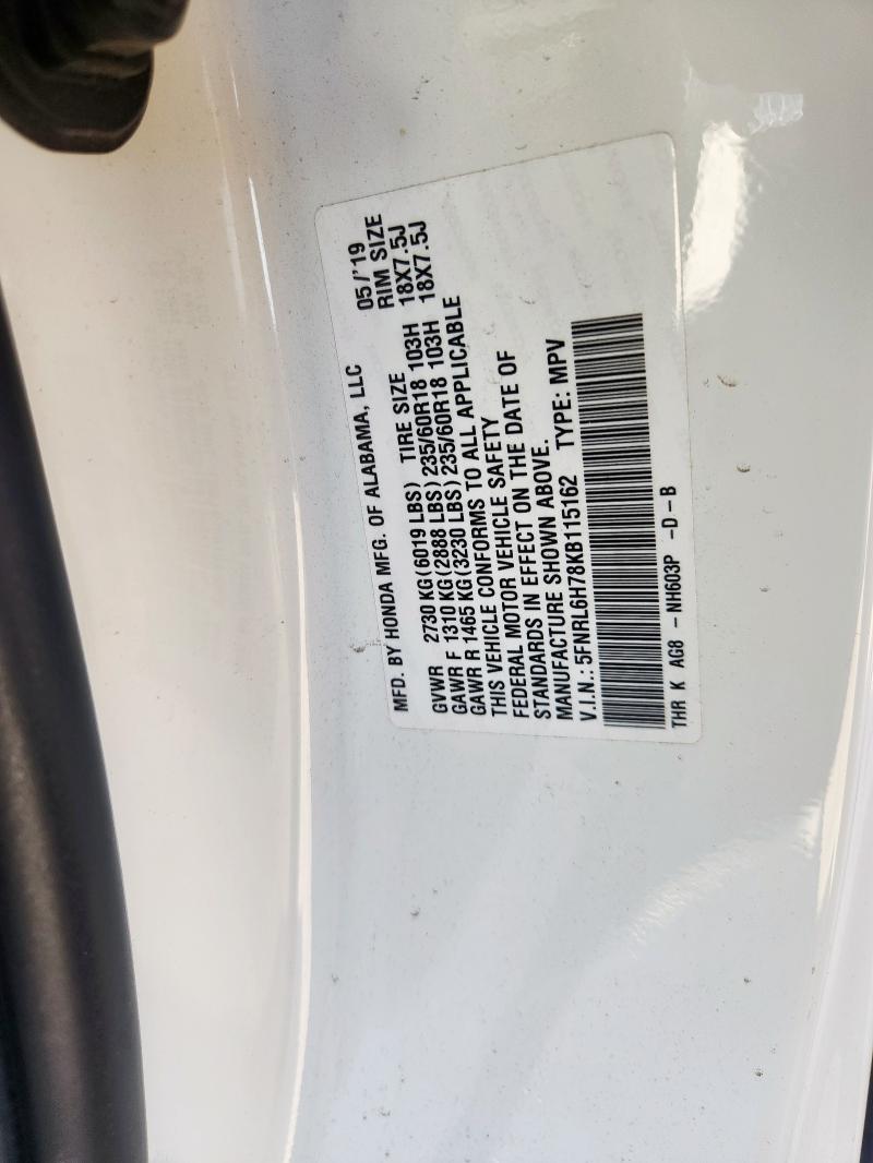 2019 HONDA ODYSSEY EX 5FNRL6H78KB115162