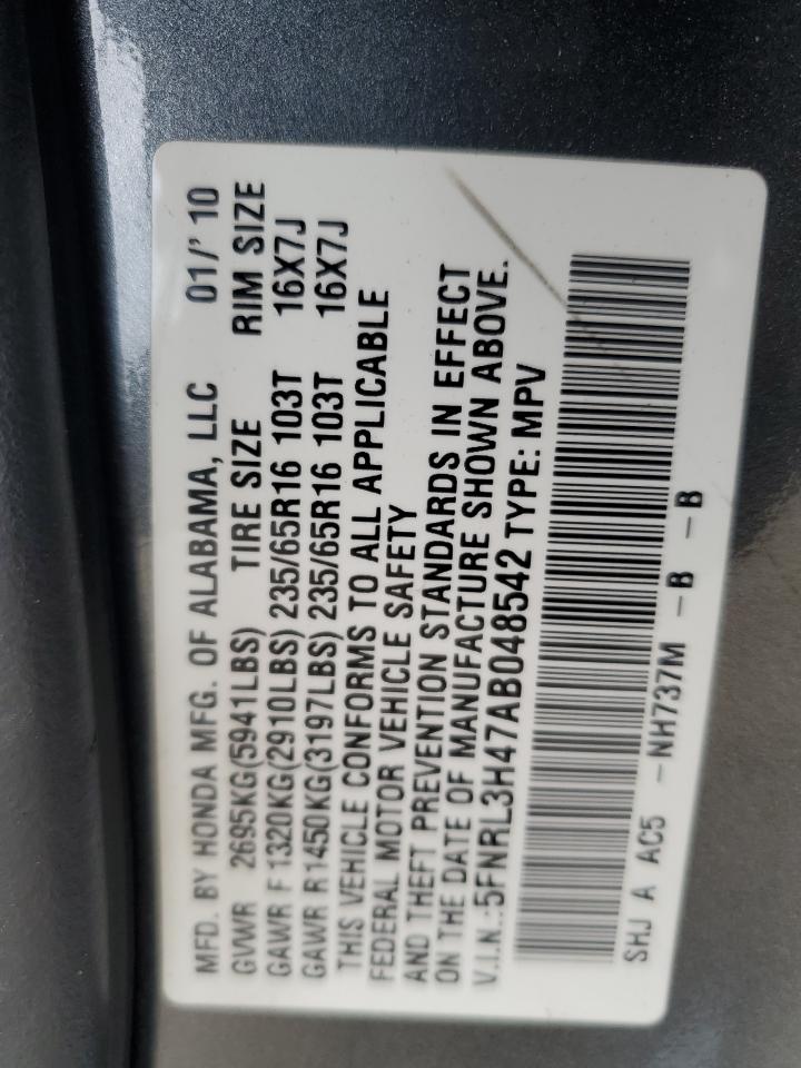 Lot #3298088141 2010 HONDA ODYSSEY EX