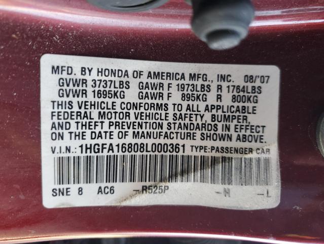 2008 HONDA CIVIC EX #3297897773
