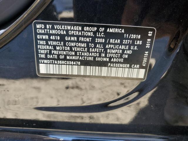 2017 VOLKSWAGEN PASSAT R-LINE 1VWDT7A35HC036476