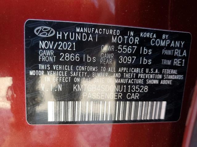 2022 GENESIS G80 SPORT KMTGB4SD0NU113528