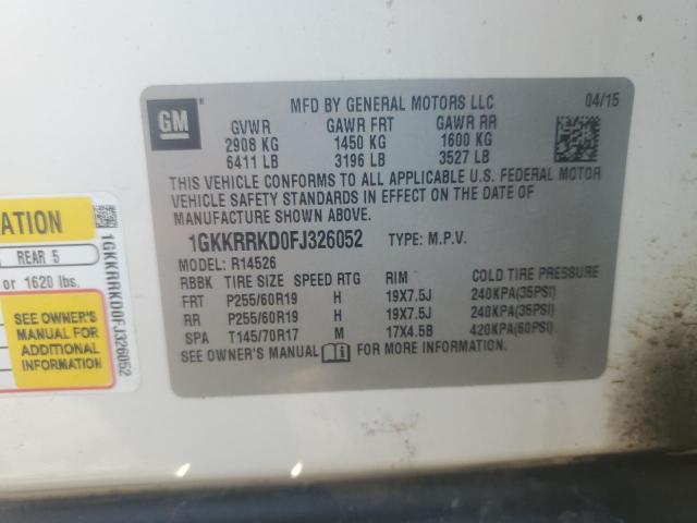 2015 GMC ACADIA SLT 1GKKRRKD0FJ326052