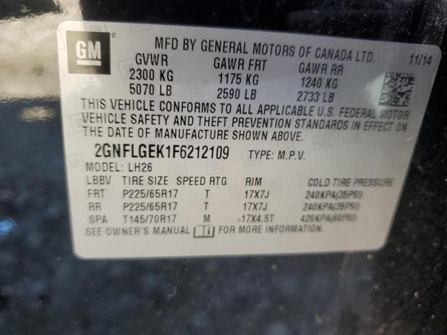 2015 CHEVROLET EQUINOX LT - 2GNFLGEK1F6212109