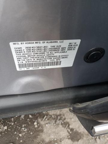 2020 HONDA PILOT TOUR 5FNYF6H92LB010073