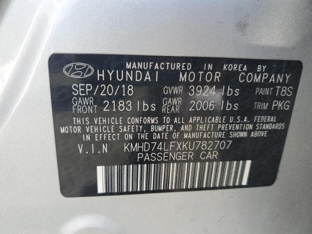 2019 HYUNDAI ELANTRA SE - KMHD74LFXKU782707