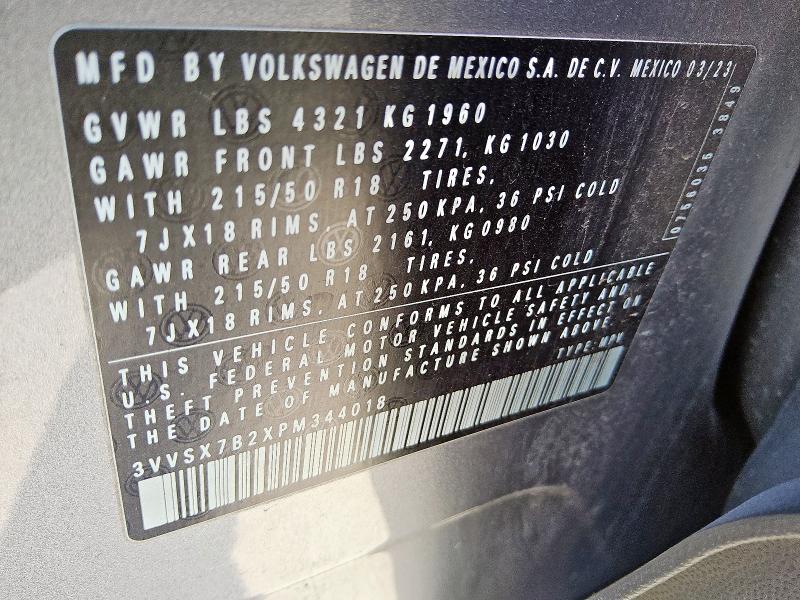 2023 VOLKSWAGEN TAOS SE 3VVSX7B2XPM344018