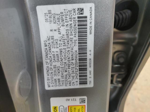2025 HONDA CIVIC LX 2HGFE2F25SH599204