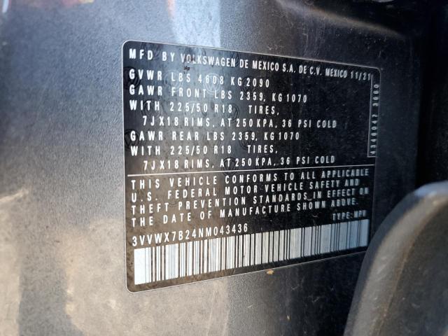 2022 VOLKSWAGEN TAOS SE - 3VVWX7B24NM043436