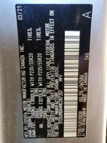 2021 LEXUS RX 350 F SPORT 2T2SZMDA4MC287357