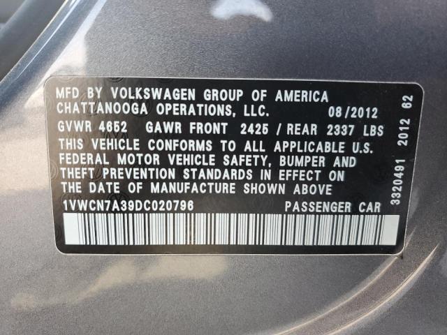 2013 VOLKSWAGEN PASSAT SEL - 1VWCN7A39DC020796