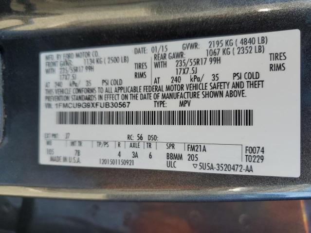 2015 FORD ESCAPE SE - 1FMCU9G9XFUB30567