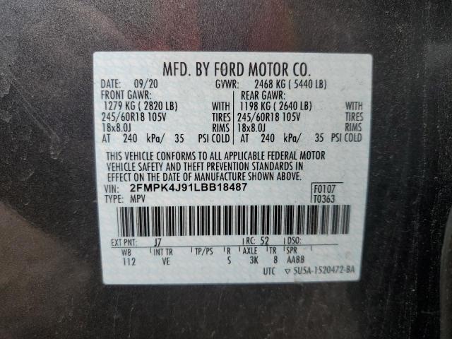 2020 FORD EDGE SEL - 2FMPK4J91LBB18487