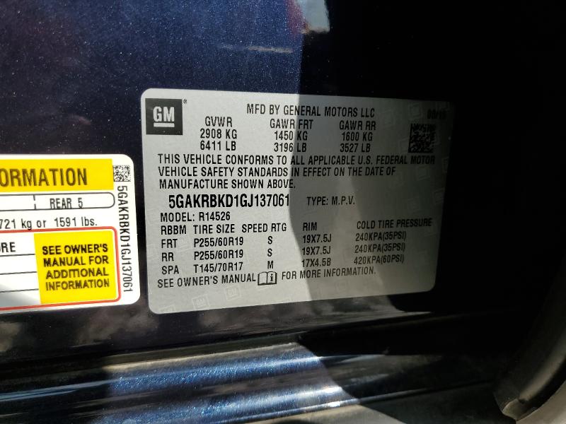 2016 BUICK ENCLAVE - 5GAKRBKD1GJ137061