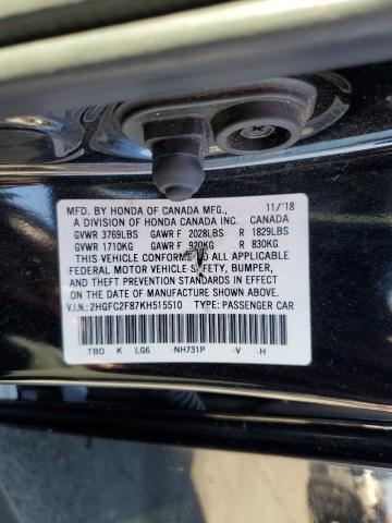 2019 HONDA CIVIC SPOR #3302743022