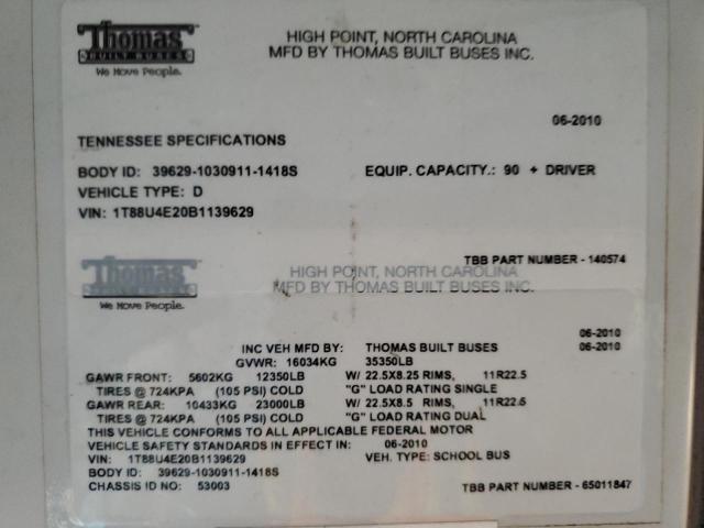 2011 THOMAS SAF-T-LINER HDX #3273730356