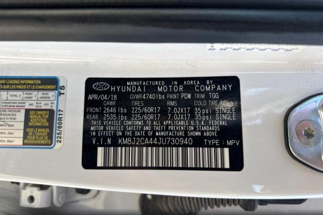 2018 HYUNDAI TUCSON SE KM8J2CA44JU730940