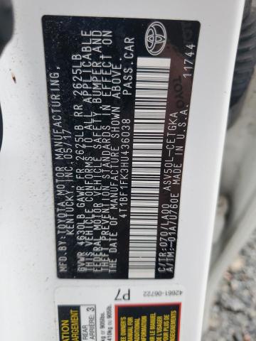 2017 TOYOTA CAMRY LE - 4T1BF1FK3HU436038