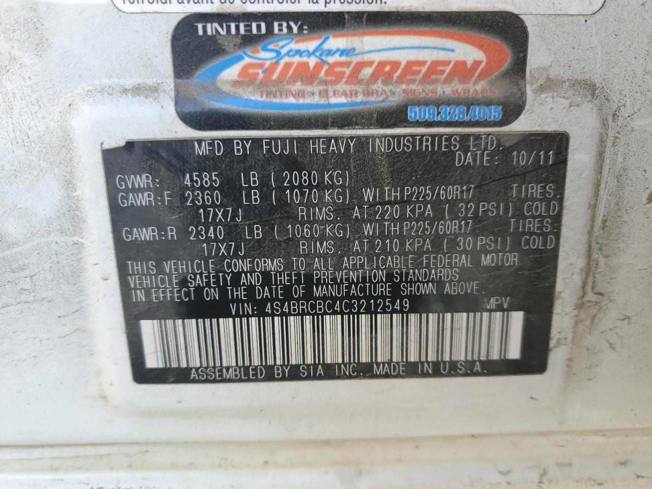 SUBARU OUTBACK 2.5I PREMIUM