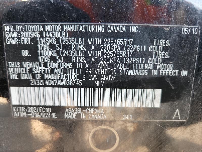 2010 TOYOTA RAV4 - 2T3ZF4DV7AW038745