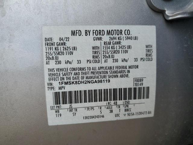 2022 FORD EXPLORER XLT #3290292231
