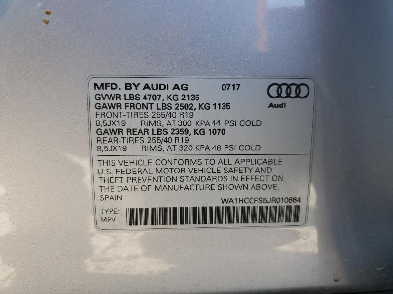 2018 AUDI Q3 PREMIUM - WA1HCCFS5JR010664