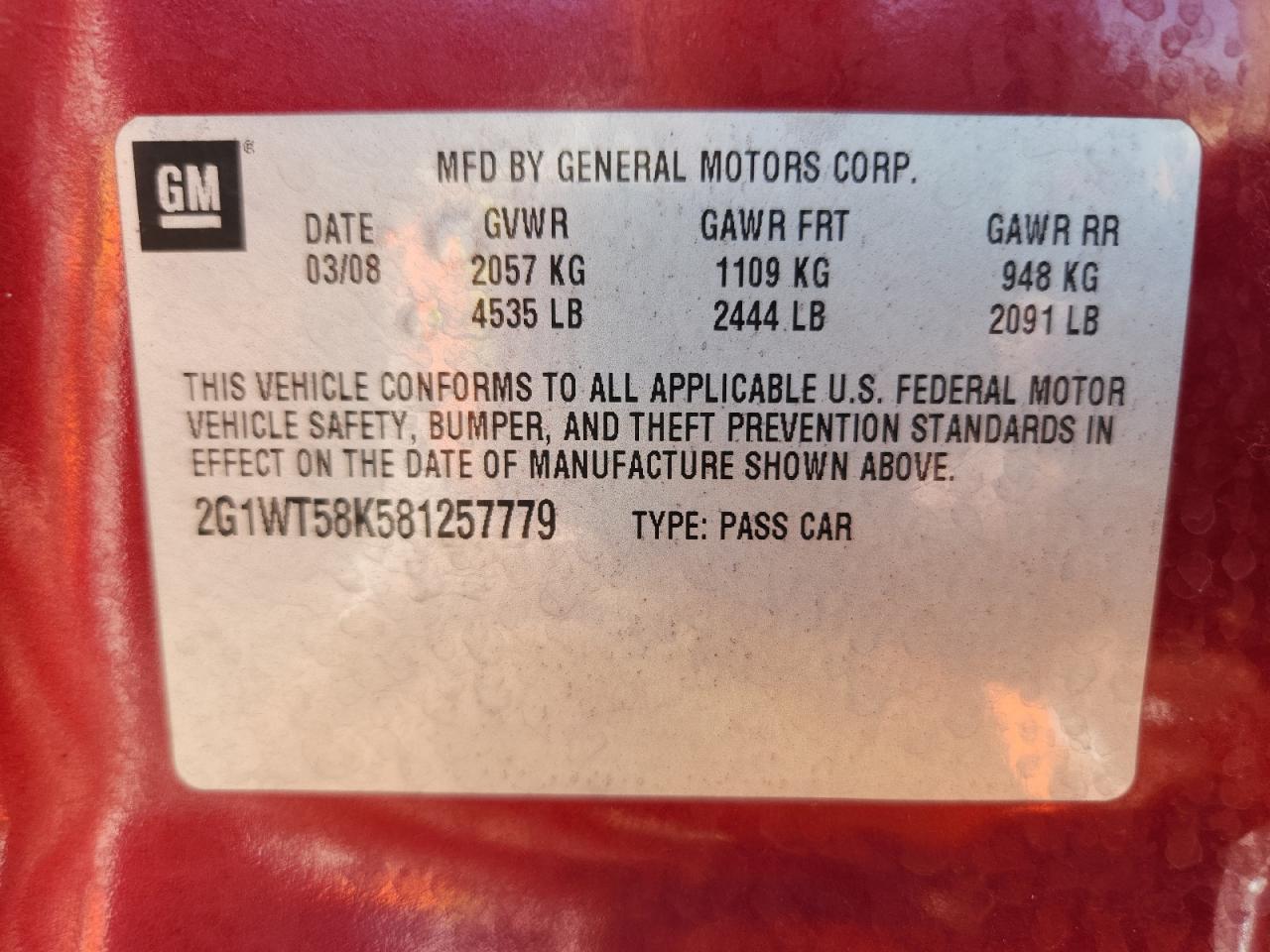 Lot #3286927244 2008 CHEVROLET IMPALA LT