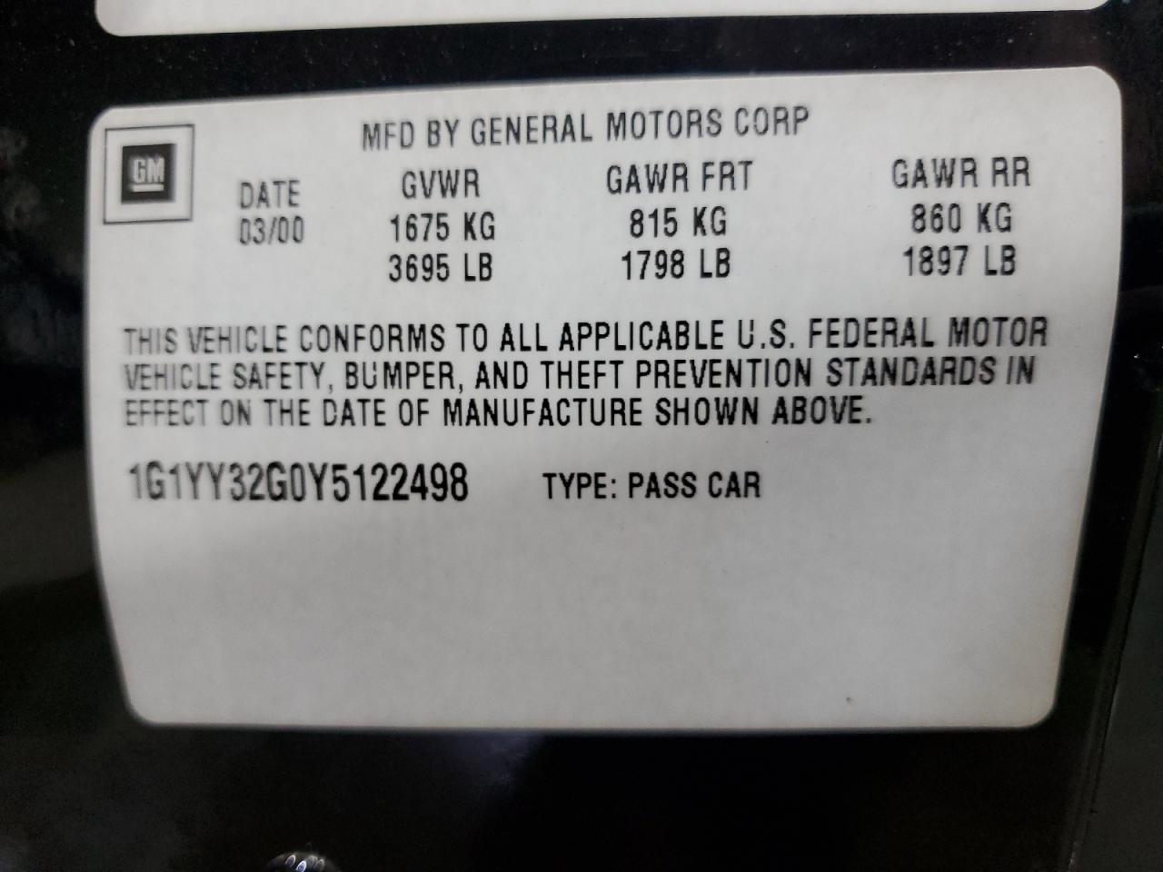 Lot #3273971800 2000 CHEVROLET CORVETTE