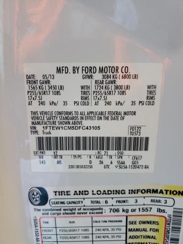 2013 FORD F150 SUPER - 1FTEW1CM5DFC43105