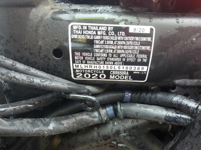2020 HONDA CBR650 RA #3296395641