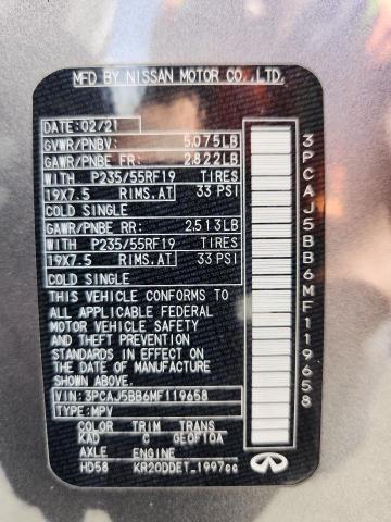 2021 INFINITI QX50 LUXE #3296680014