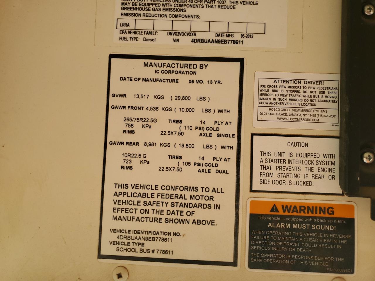 Lot #3305403312 2014 IC CORPORATION 3000 CE
