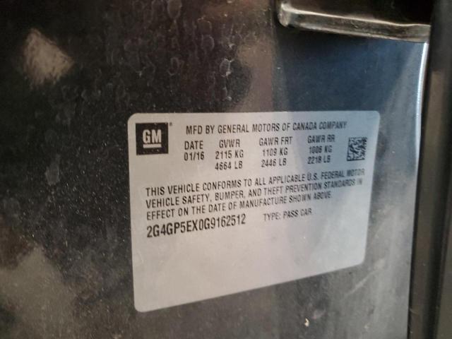 2016 BUICK REGAL PREM 2G4GP5EX0G9162512