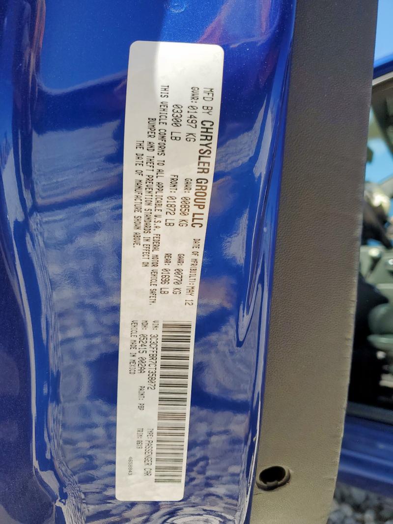 2012 FIAT 500 SPORT - 3C3CFFBR7CT358072