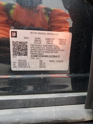 2018 CHEVROLET TRAVERSE L - 1GNEVGKW0JJ239472